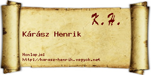 Kárász Henrik névjegykártya