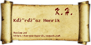 Kárász Henrik névjegykártya